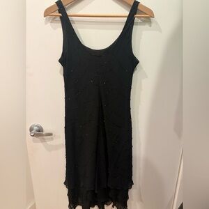 Jones New York Black Textured Midi Dress